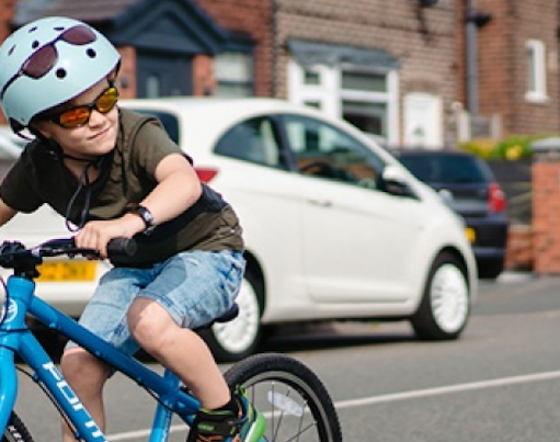 Trainee cycling on the road 1