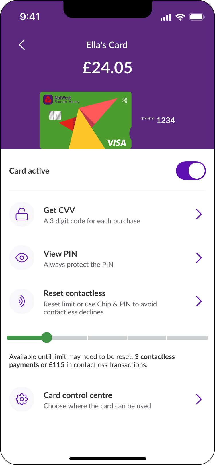 Card Screen - Dynamic CVV